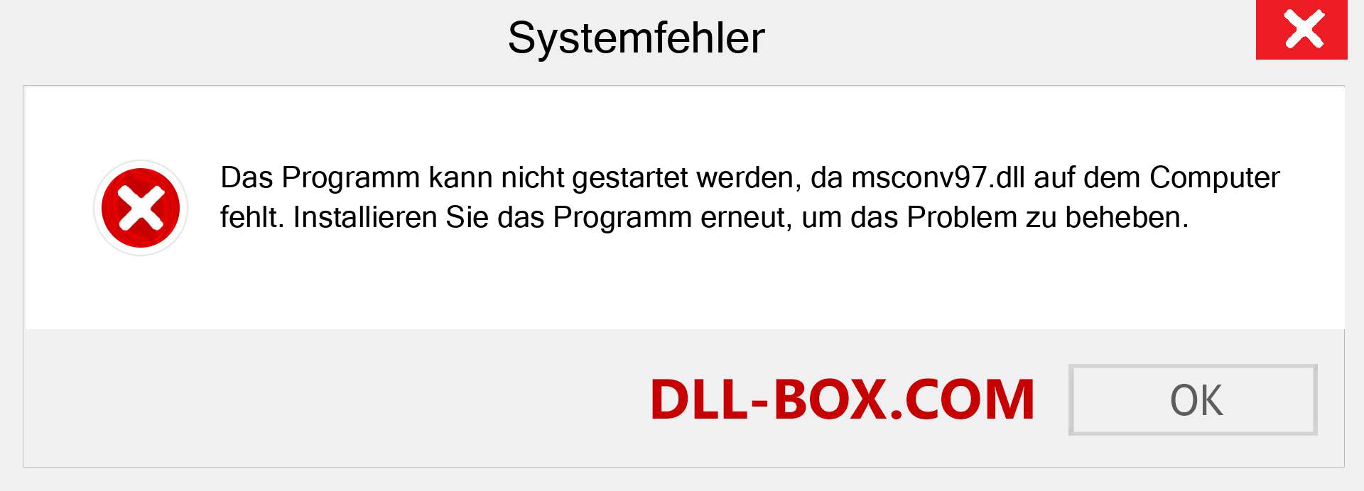 msconv97.dll-Datei fehlt?. Download für Windows 7, 8, 10 - Fix msconv97 dll Missing Error unter Windows, Fotos, Bildern