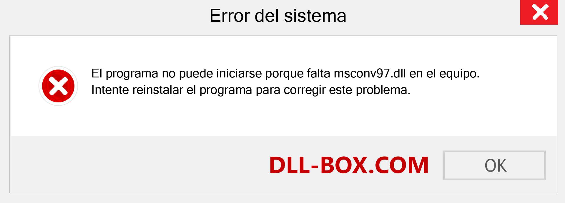 ¿Falta el archivo msconv97.dll ?. Descargar para Windows 7, 8, 10 - Corregir msconv97 dll Missing Error en Windows, fotos, imágenes