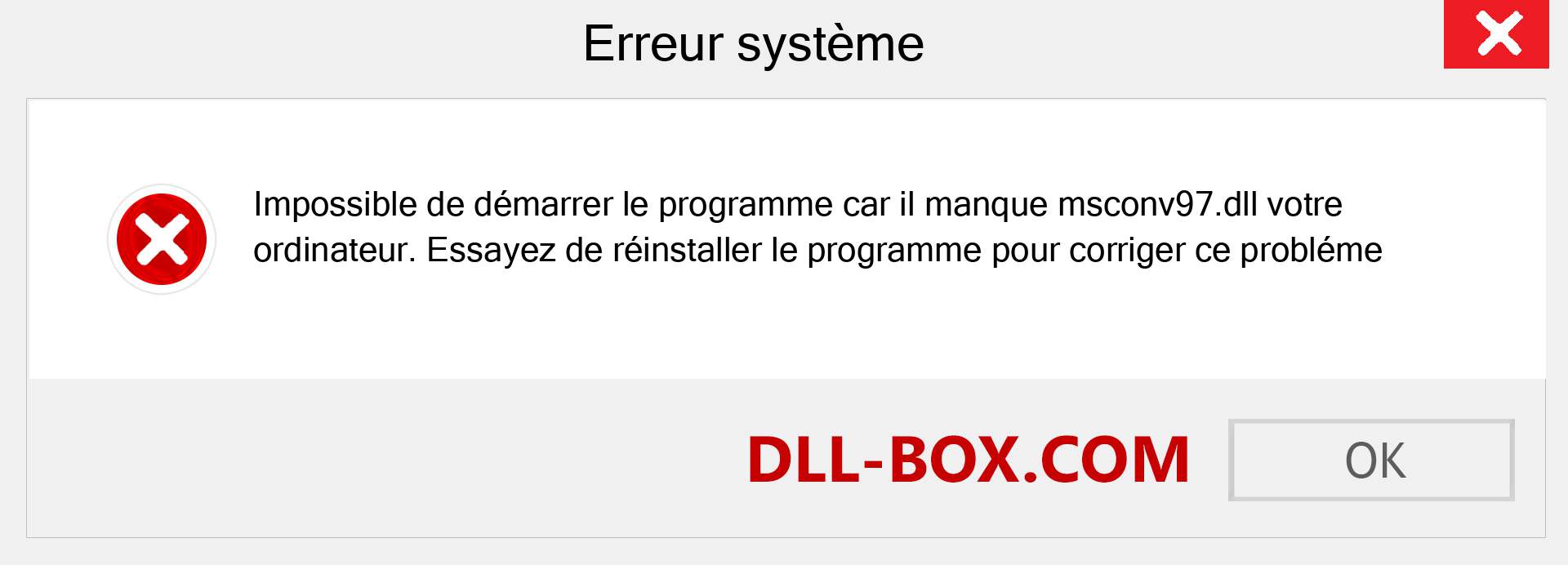 Le fichier msconv97.dll est manquant ?. Télécharger pour Windows 7, 8, 10 - Correction de l'erreur manquante msconv97 dll sur Windows, photos, images